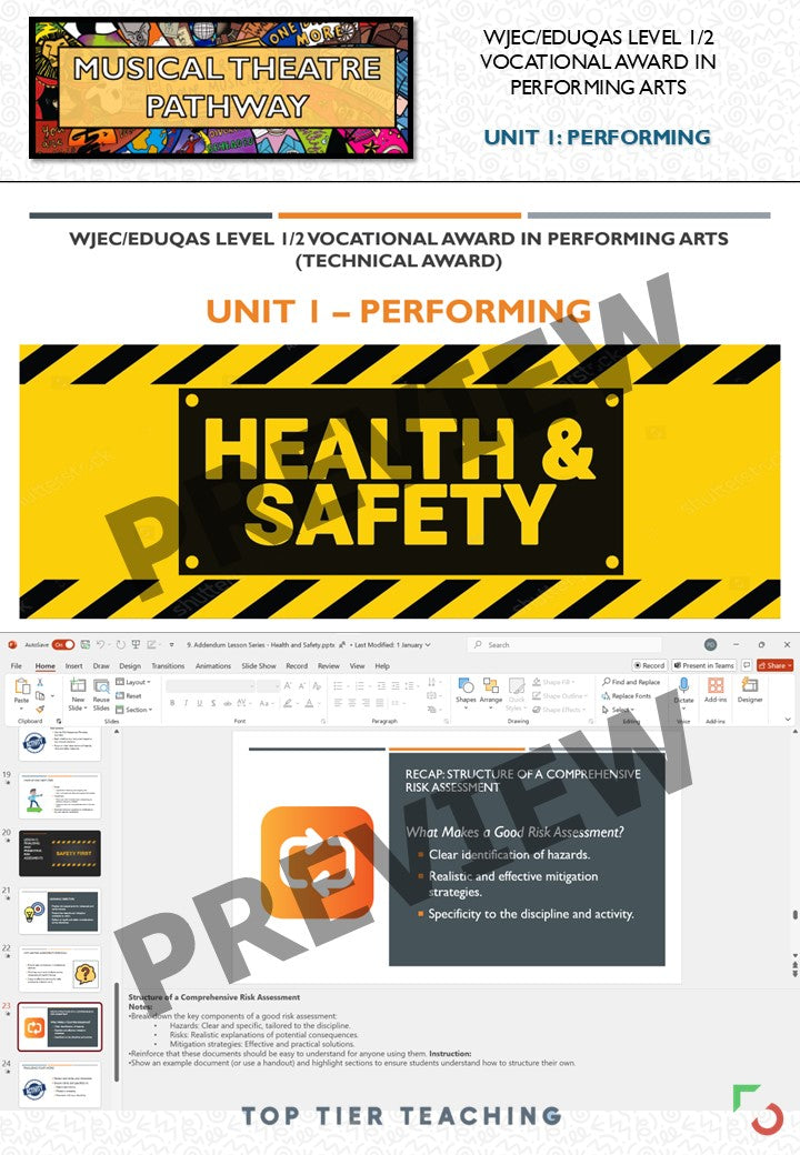 Unit 1: Performing MUSICAL THEATRE Pathway | Curriculum Package | WJEC/Eduqas Level 1/2 Vocational Award in Performing Arts